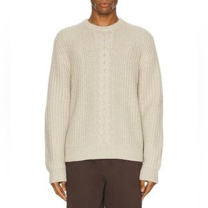 Theory Men Vilare Cable Knit Sweater in Dane Wool Size XL